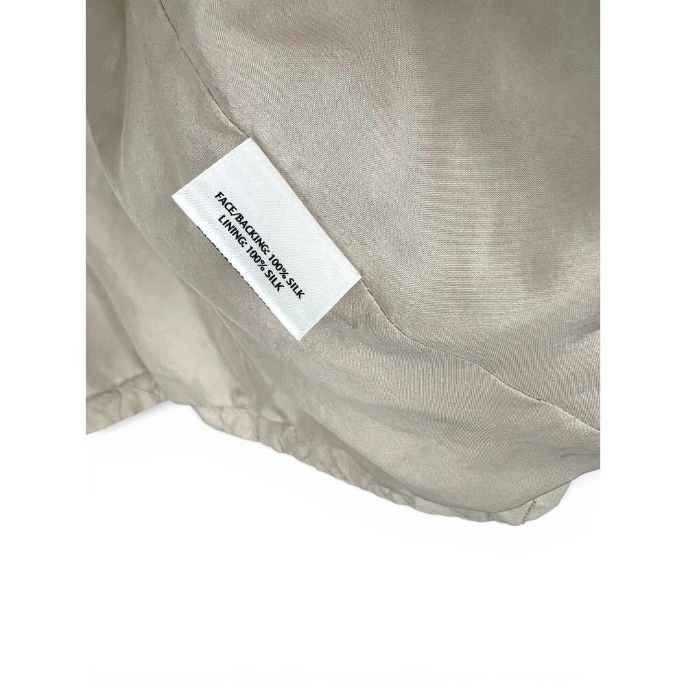 Eileen Fisher XL open front jacket cream textured silk Cardigan Embroidered - Picture 6 of 6